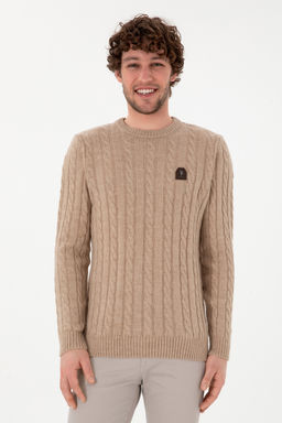 Erkek Regular Fit Bisiklet Yaka Kum Melanj Kazak - U.s. polo assn фото 8