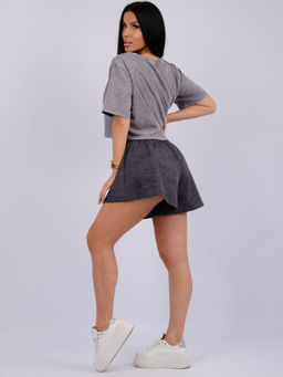 Шорты Лолита, футер с лайкрой - Малина фото 56