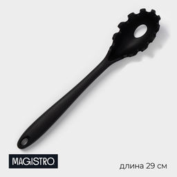 Ложка для спагетти Magistro Black, нейлон, 29×6 см, чёрная