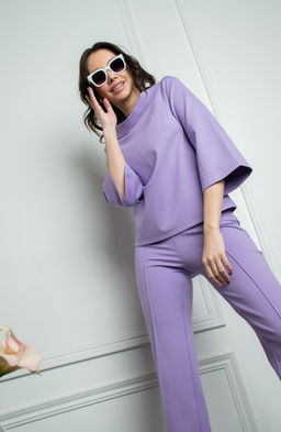 Брюки из трикотажа светло-сиреневый