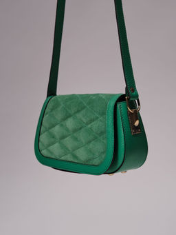 Сумка замшевая на плечо Deboro 30791 зеленая весна