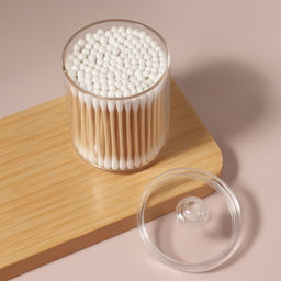 Органайзер для ватных палочек, с крышкой, 7×11.5 см, прозрачный