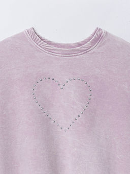 Свитшот для девочек с сердечком из страз - Mark formelle фото 5