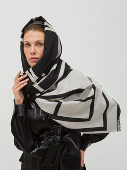 В составе шерсть и кашемир! теплый двусторонний палантин - Tantino фото 5