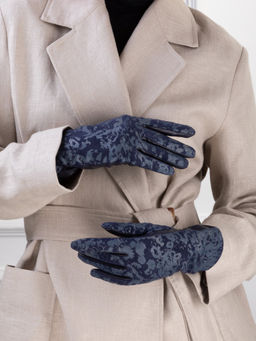 Перчатки женские ш+каш. IS00156 navy/silver - Eleganzza фото 5