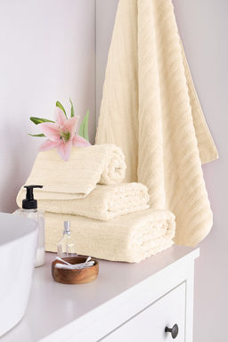 Полотенце для тела 100x150 молочный махровая ткань - Denastia фото 5