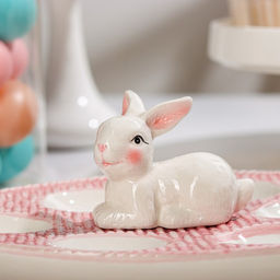 Подставка для яиц Доляна «Зайка», 25×18×9 см, доломит, розовая