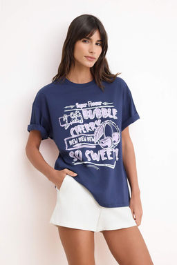TRENDYOLMILLA K?rm?z? %100 Suprem Bask?l? Oversize/Rahat Kesim Orme T-Shirt TWOSS24TS00123  фото 13