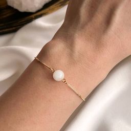 Браслет регулируемый с белым Нефритом от 16 см