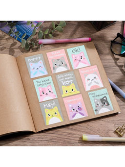 Цена за 10 шт. Наклейки детские бумажные «Котики», c раскраской на обороте, 10 х 14 см