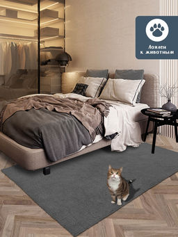 Коврик НАНОХЛОПОК SHAHINTEX 150х200 серый 03 S фото 4