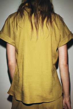 LINEN BLEND KNOT SHIRT - Zara фото 3