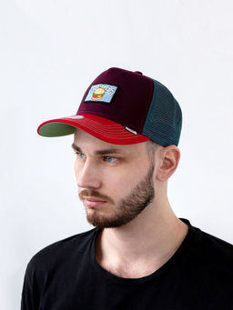 Бейсболка DJINNS арт. HFT Cap Food Burger (бордовый)  фото 5