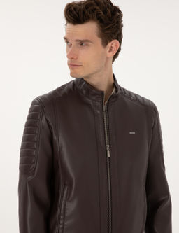 Kahverengi Suni Deri Ceket - Pierre cardin фото 2