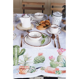 Скатерть Этель Кактусы 180х147 см, 100% хлопок, рогожка 160 гр/м2  фото 7