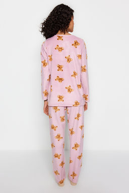 Pembe Polar Ay?c?kl? K?sl?k Orme Pijama Tak?m? THMAW24PT00272