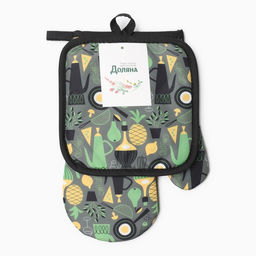 Кух. набор 2 пр. Доляна Кухня прих. 17*17 см, вареж. 26*16 см,100% п/э  фото 4