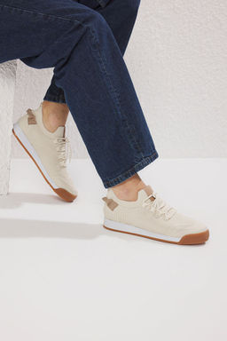 Trendyolmilla Shoes Bej Triko Erkek Bagc?kl? Yuruyus Spor Ayakkab? TAKSS25SN00017