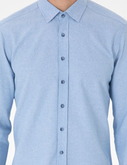 A__k Mavi Slim Fit Uzun Kollu G_mlek