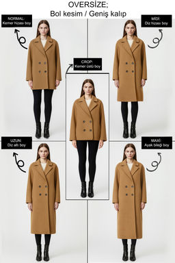 Vizon Kurklu Kruvaze Oversize K?sa Pelus Kaban TWOAW26KB00021 - Trendyolmilla фото 3