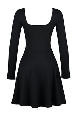 TRENDYOLMILLA Siyah Kare Yaka Etegi F?rf?rl? Bele Oturan Mini Orme Elbise TWOAW24EL00525 фото 9