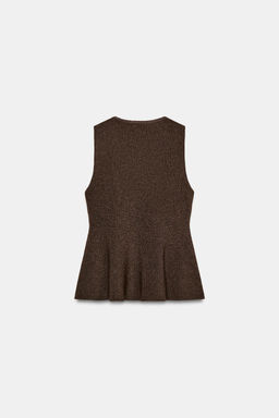 RIB PEPLUM BUTTON TOP - Zara фото 19