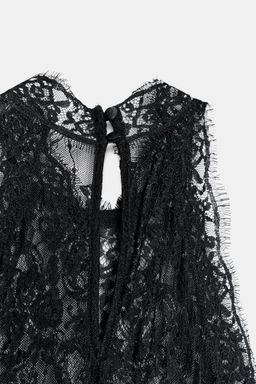 VESTIDO LENCERO ENCAJE / Negro - Zara фото 11