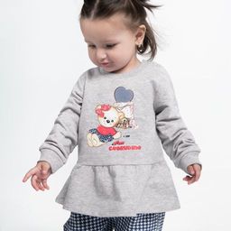 CRB wear/CWNG 62940-11-298 Джемпер для девочки, светло-серый меланж/Ex.Cherubino