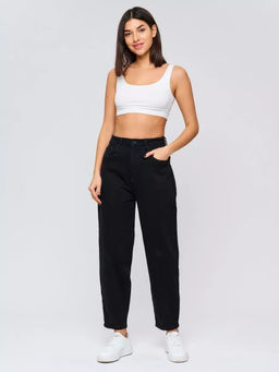 K10812 Джинсы MOM ЧЕРНЫЙ