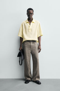 100% LINEN POLO SHIRT - Zara фото 11
