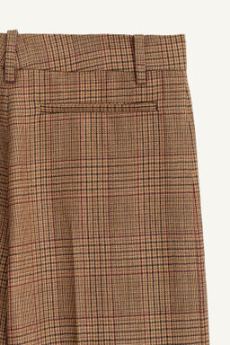LIMITED EDITION WOOL CHECK FLARE TROUSERS - Zara фото 8