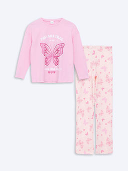 Bisiklet Yaka K?z ?ocuk Pijama Tak?m?