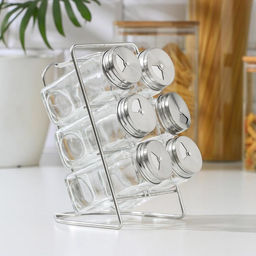 Набор для специй на подставке Лесенка, ёмкость, 4,510,5 см, 6 шт