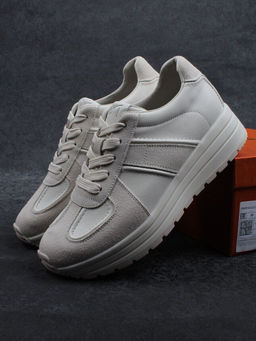 03-A1020-2 LT. BEIGE Кроссовки женские (натуральная кожа, натуральная замша)