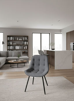 Стул "Дублин" велюр серый н.черные