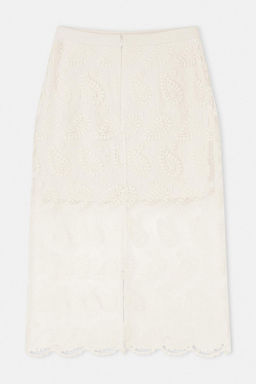 Limited Edition Beyaz Sal Desen Midi Orme Tul Brode Etek TPRSS26ET00014 - Trendyolmilla фото 7