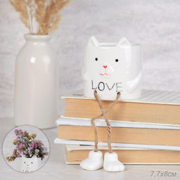 Кашпо 7,7х8 см Кошка / WN17 /уп 8/96/ висячие ножки