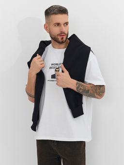 Футболка мужская белая с принтом