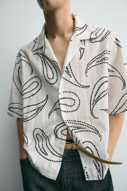 CAMISA JACQUARD ESTAMPADO PAISLEY / Blanco - Zara фото 6