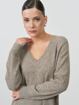 Платье из пуха яка 13207 серое