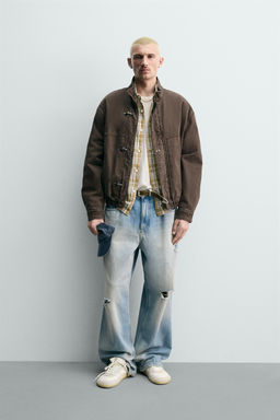 CAZADORA CROPPED FIT ALAMARES / Marr?n
