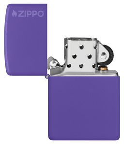 Зажигалка ZIPPO Логотип с фиолетовым матовым покрытием | Logo Purple Matte 237ZL  фото 3