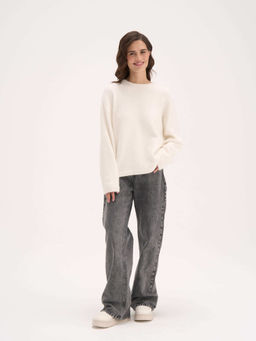 Джемпер с шерстью енота "Молоко" женский