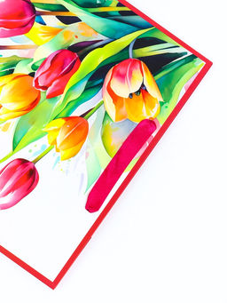 Цена за 2 шт. Пакет подарочный ламинированный вертикальный С праздником!, M 25.5?30?9 см