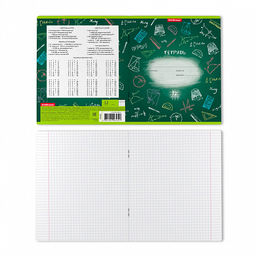 Цена за 10 шт. Тетрадь школьная ученическая ErichKrause К доске!, 12 листов, линейка (в плёнке по 10 шт.) фото 2