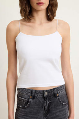 Trendyolmilla Siyah-Beyaz-Bej 3lu Paket Ask?l? Vucuda Oturan Kare Yaka Esnek Orme Atlet TWOSS24AL00054  фото 28
