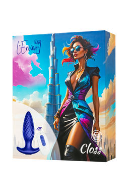 Анальная вибровтулка LEroina APP CLOSS с управлением от приложения и пульта, силикон, синий, 10,5 с