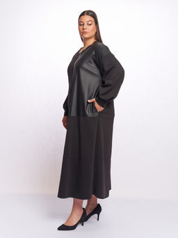 Платье с кожаной вставкой PP56606BLK01
