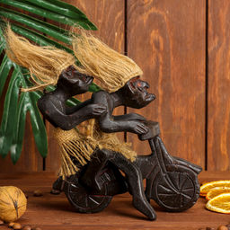 Сувенир «Аборигены на мопеде», 18 см, дерево