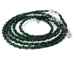 Бусы Шпинель Ночные изумруды d-3мм 46см с алмазной огранкой